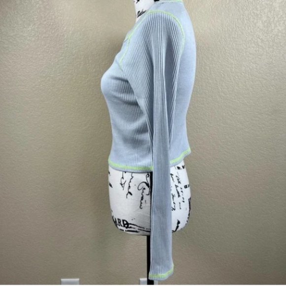 Wild Fable women top blue long sleeve crop top - Picture 8 of 9